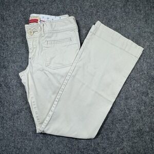 Hollister‎ Chino Pants Women's 7 White Low Rise Slit Pockets Coastal Retro Y2K
